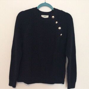 Sesane Black Gary Gold Button Detail Sweater in Sz L
